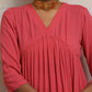 trueBrowns Peach Crinkle Flared Kurta Co-ord Set - Swadesiicart