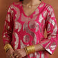 trueBrowns Pink Metallic Sharara Set | Swadesiicart
