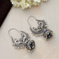 trueBrowns Silver Tone Peacock Jhumka Earrings - Swadesiicart