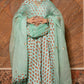 Pomcha Jaipur Lilly Of Valley Hand Block Anarkali Set | Swadesiicart