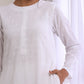 trueBrowns White Dobby Front Placket Co-Ord Set - Swadesiicart