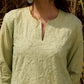 trueBrowns Green Cotton Embroidered Co-ord Set - Swadesiicart