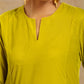 trueBrowns Lime Velvet Solid Co-ord Set - Swadesiicart