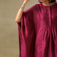 trueBrowns Purple Textured Silk Gathered Kaftan Co-Ord Set - Swadesiicart