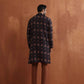 trueBrowns Men's Black Printed Kurta | Swadesiicart