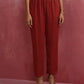 trueBrowns Maroon Modal V Neck Kurta Co-ord Set - Swadesiicart