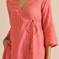 trueBrowns Bright Pink Dobby Angrakha Kurta Pant Set | Swadesiicart