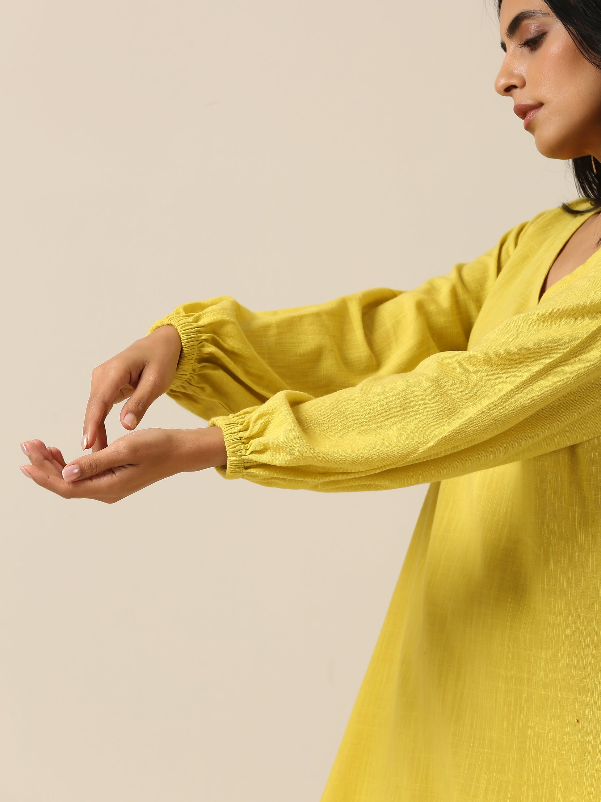 trueBrowns Lime Slub Textured Short Co-Ord Set - Swadesiicart