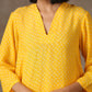trueBrowns Yellow Bandhani Flare Printed Silk Co-Ord Set - Swadesiicart
