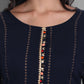 Indian Clothing Women's Navy Rayon Kurta Pant And Dupatta Set - NOZ2TOZ - Swadesiicart