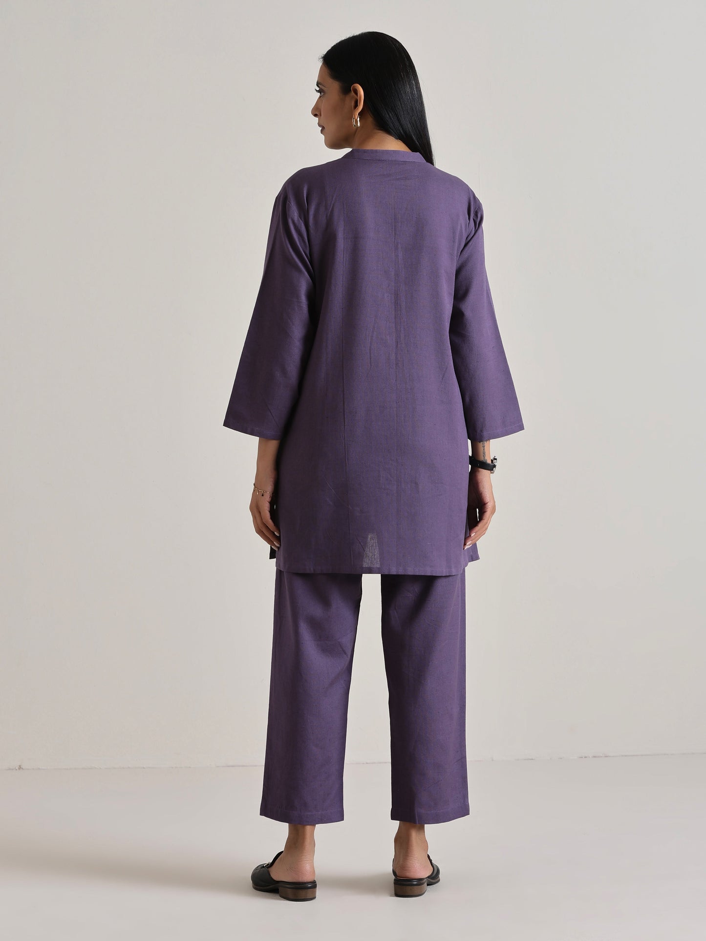trueBrowns Plum Purple Relaxed Fit Co-Ord Set - Swadesiicart