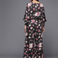 Ahalyaa Printed Crepe Basic Jumpsuit With Lace Inserts | Swadesiicart