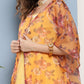 InWeave Women's Cassatta Yellow Cr Strappy Set With Mustard Brown Cape - Swadesiicart