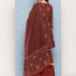 InWeave Women's Brick Rust Ajrakh Sharara Set With Dupatta - Swadesiicart