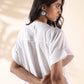 trueBrowns White Cotton Oversized Dress | Swadesiicart