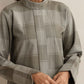trueBrowns Green Check High Neck Winter Top | Swadesiicart