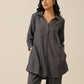 trueBrowns Slate Grey Slub Texture Collar Short Co-Ord Set - Swadesiicart