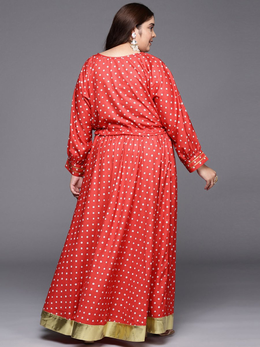 Ahalyaa Women Plus Size Printed Top with Skirt | Swadesiicart