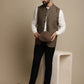 Even Apparels Men's Brown Mandarin Collar Waistcoat | Swadesiicart