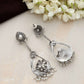 trueBrowns Silver Tone Floral Chandbaali Earrings - Swadesiicart