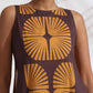 trueBrowns Brown Cotton Print Sleeveless Kurta Set | Swadesiicart