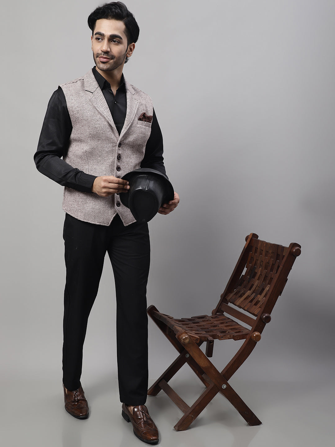 Even Apparels Men's Cream Pure Wool Nehru Jacket | Swadesiicart