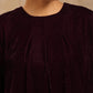 trueBrowns Wine Velvet Embroidered Kurta | Swadesiicart