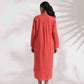 trueBrowns Orange Cotton Embroidered Flared Dress | Swadesiicart