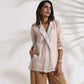 trueBrowns Beige Cotton Stripe Jacket Top Co-ord Set - Swadesiicart