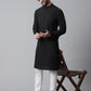 Even Apparels Black Long Kurta With Band Collar | Swadesiicart