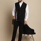 Even Apparels Men's Black Waistcoat with Notched Lapel | Swadesiicart