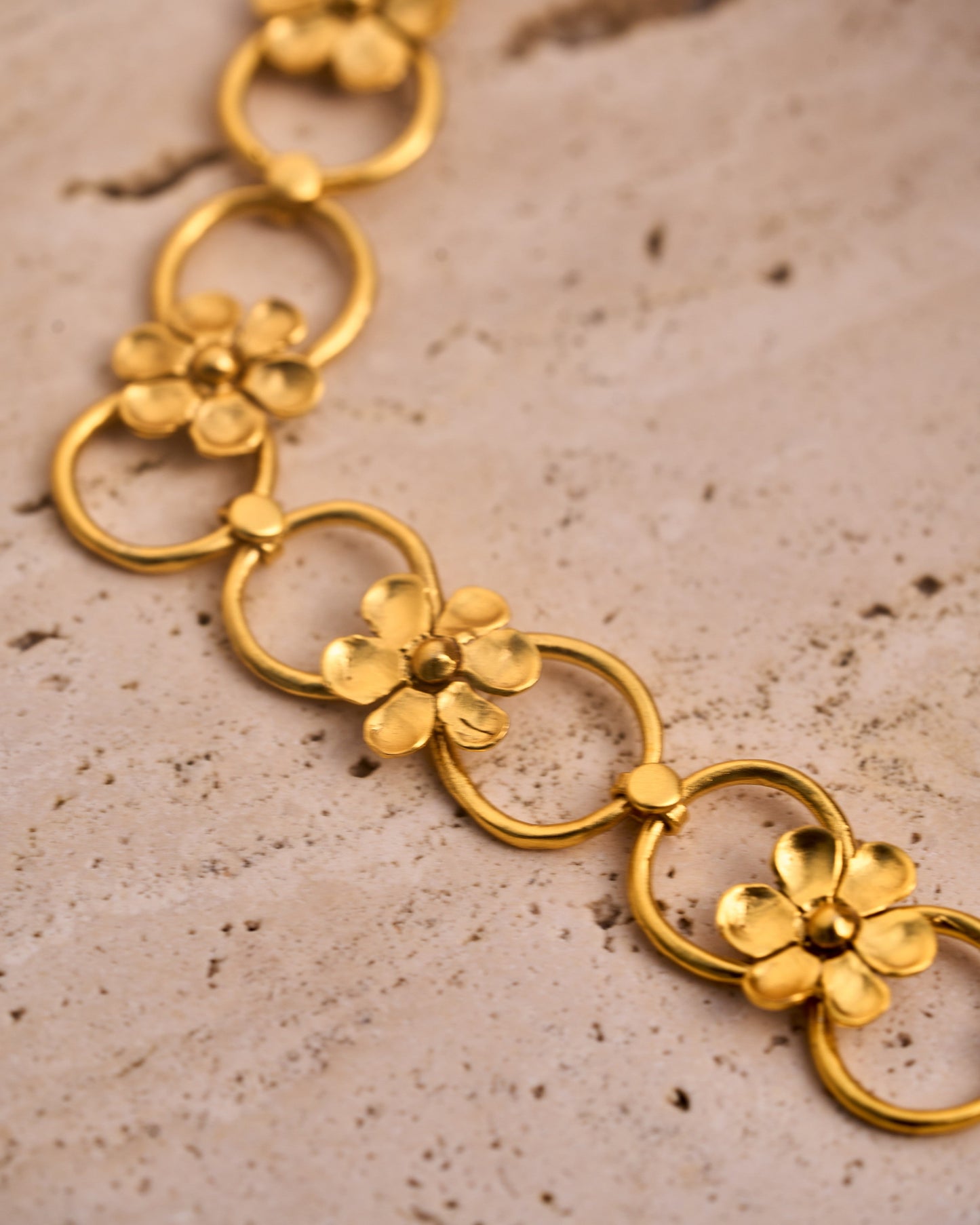 trueBrowns Gold-Polished Floral Necklace | Swadesiicart