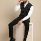 Even Apparels Men's Black Wool Waistcoat with Notched Lapel | Swadesiicart