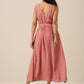 trueBrowns Light Mauve Slub Texture Sleeveless Wrap Dress | Swadesiicart
