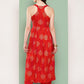 InWeave Women's Rust Mughal Print Raisa Back Detial Long Coords Set - Swadesiicart