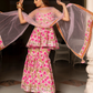 Pomcha Jaipur Nazakat Pink Cotton Hand Block Sharara Set | Swadesiicart