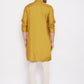 Even Apparels Mustard Yellow Pure Cotton Kurta With Band Collar | Swadesiicart