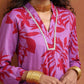 trueBrowns Purple Print Straight Kurta Set | Swadesiicart