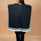 trueBrowns Black Woollen Kaftan Cape | Swadesiicart