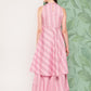 InWeave Women's Pink Kantha Striped Kurta Set - Swadesiicart