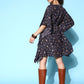 InWeave Women's Navy Jaal Print Kaftan Dress - Swadesiicart
