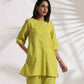 trueBrowns Lime Slub Co-ord Set - Swadesiicart