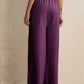 trueBrowns Purple Woollen Flared Pants | Swadesiicart