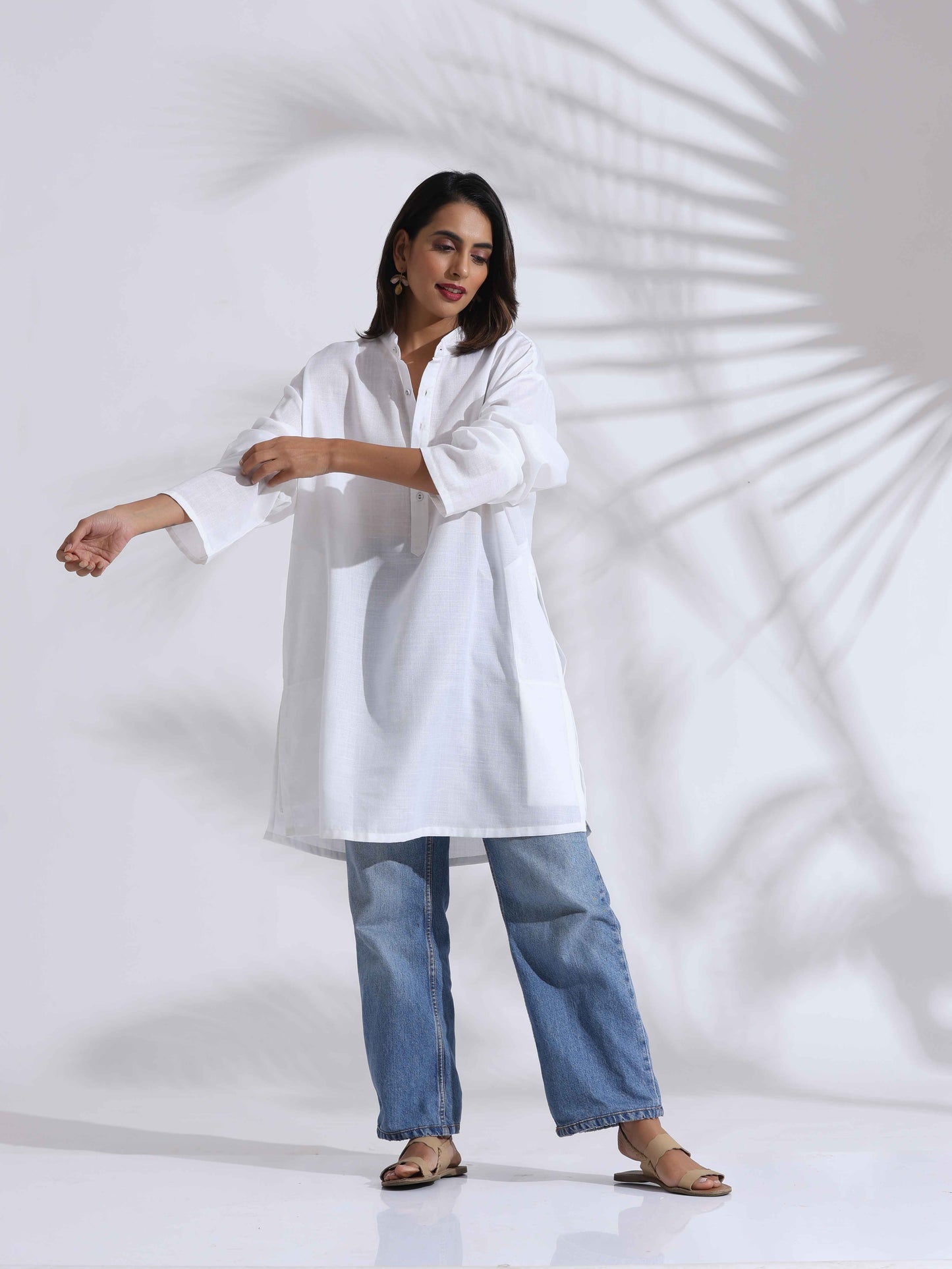 trueBrowns White Unisex Freesize Kurta | Swadesiicart