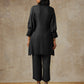 trueBrowns Black Solid Textured Co-Ord Set - Swadesiicart