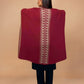 trueBrowns Maroon Woollen Geometric Kaftan Cape | Swadesiicart