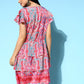 InWeave Women's Soft Pink Tiered Short Dress - Swadesiicart