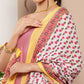 InWeave Women's Light Pink Ray Strappy Kurta Set With Printed Cotton Dupatta - Swadesiicart