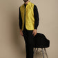 Even Apparels Men's Yellow Mandarin Collar Waistcoat | Swadesiicart