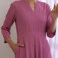 trueBrowns Onion Pink Dobby Anarkali Pant Set | Swadesiicart